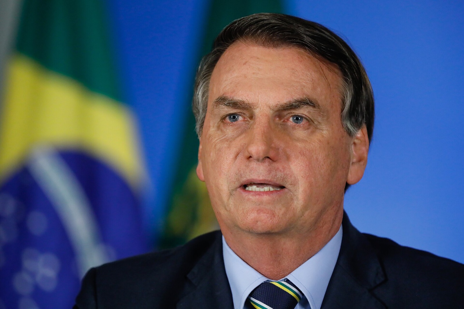 Bolsonaro durante o pronunciamento em rede nacional de rádio e TV, 24/03/2020