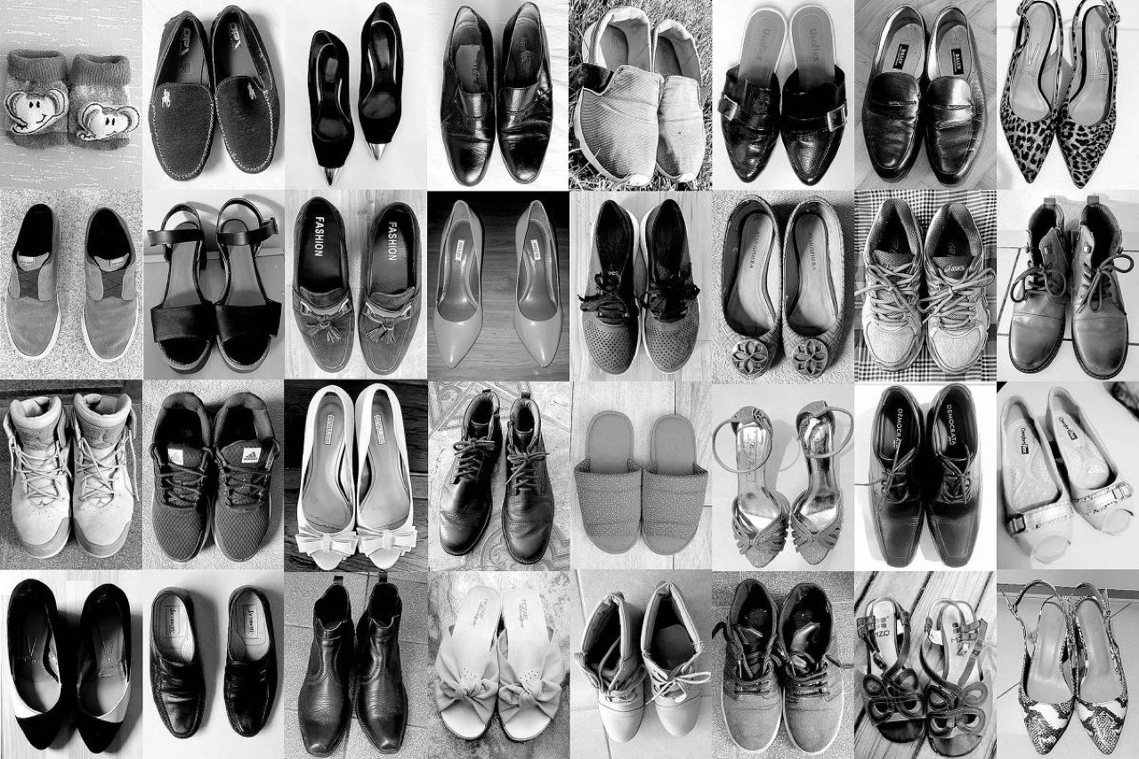 Montagem com sapatos de pessoas mortas pela Covid-19 no Brasil em 2020, publicada no marco de 200 mil mortes.